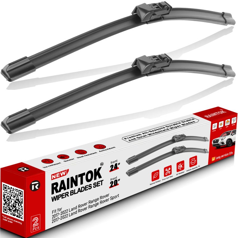 RAINTOK 24 20 Windshield Wiper Blades Replacement for Land Rover Range Rover 2017 2018 2019 2020 2021 2022 Range Rover Sport Original Factory Quality Front Wipers Blade Set for My Car Pack of 2