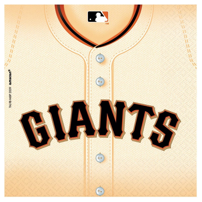 Amscan San Francisco Giants White Luncheon Paper Napkins 65 x 65 Pack of 36 Perfect for Game Day Celebrations Tailgating Reunions Themed Parties