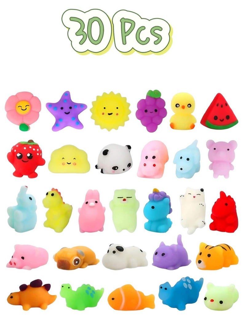30 Pcs Squishy Toys, Kids Party Favors Mini Squishy Toy, Stress Relief Toys Squishies Bulk Toys, Classroom Prizes Birthday Party Gifts for Kids Adults - Image 1