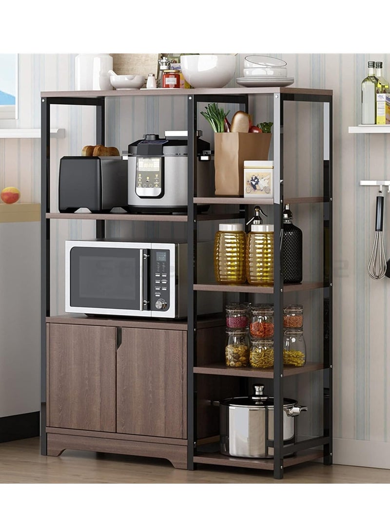 DubaiGallery Kitchen Baker's Rack, 4-Tier Microwave Oven Stand with Storage Cabinet, Home Save Space Organizer Shelf Storage Racks,Utility Storage Shelf for Spice,Utensils,Vegetable - Image 1