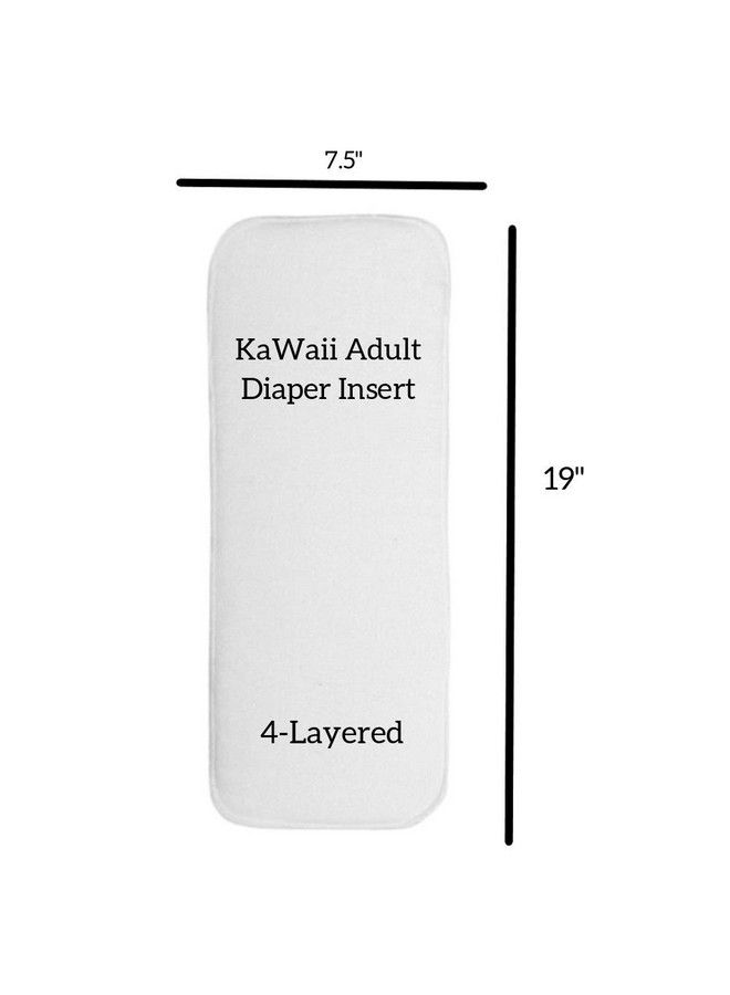 KaWaii Baby Kawaii Adult/Women/Teen Reusable Cloth Diaper Insert Incontinence Pregnancy Childbirth Super Absorbent 4Layer Microfiber Soaker Pad Oversize 19X7.5 Pack Of 3  - Image 3