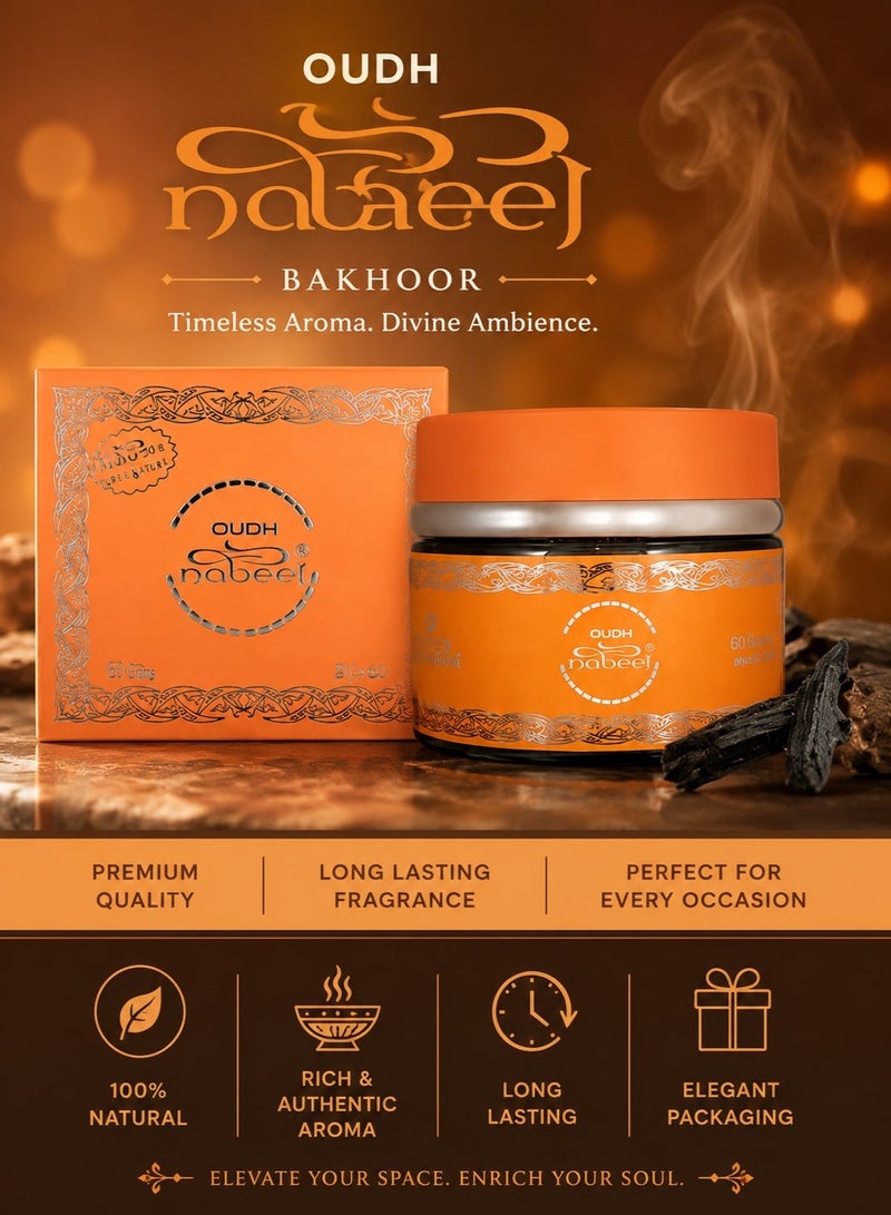 Nabeel Oudh 2026 Model Premium Bakhoor Long-Lasting Arabian Incense Rich Oriental Fragrance for Home, Office & Special Occasions 60 GM - Image 2