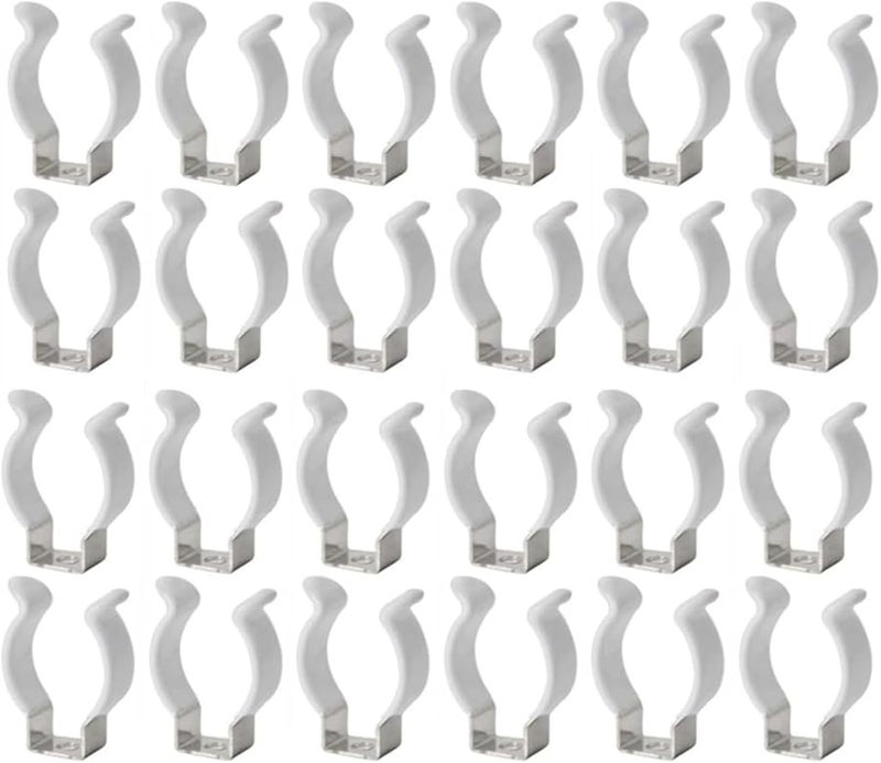 24 قطعة من مشابك أنابيب LED على شكل حرف U من البلاستيك الأبيض، حامل قوس التركيب الداعم - Image 1