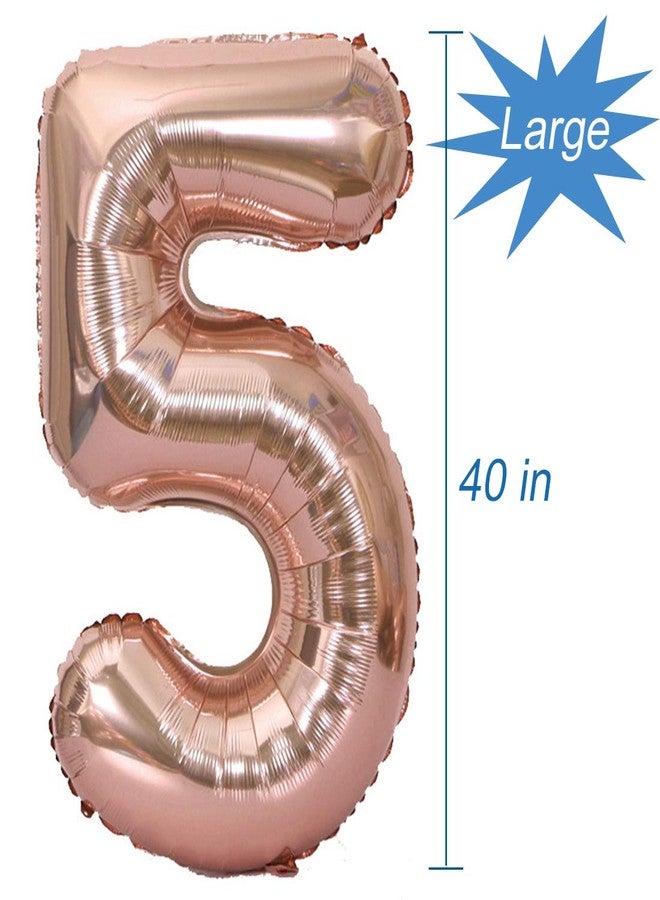 Tellpet Number 15 Balloons, 15th Birthday Party Decorations Supplies Sign for Girls, Rose Gold, 40 Inch - Image 4