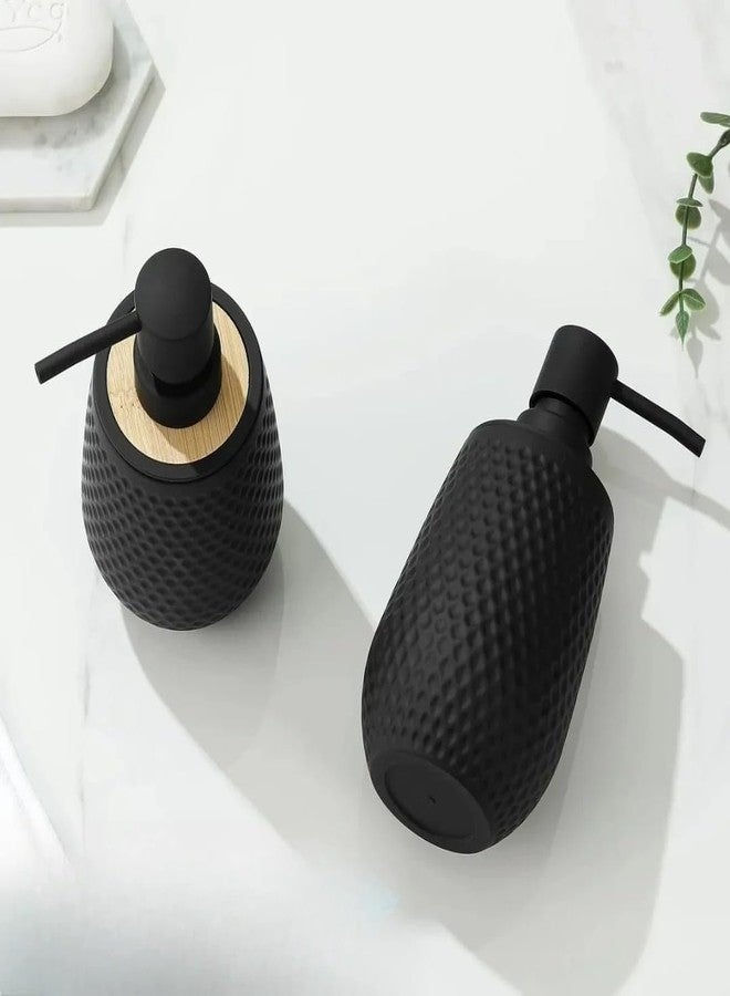 HEYZEM Ceramic Soap Dispenser for wash Basin - Black | Kitchen Accessories Items | Handwash Dispenser Bottle 310ml - Image 2