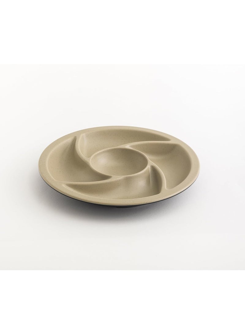 ماستر جولد طبق ميلامين دائري مقسم ٢٤ سم | طبق متعدد الاستخدامات، مثالي لتقديم المقبلات والمكسرات والصلصات والوجبات الخفيفة في المطاعم والفنادق والمنازل - Image 5