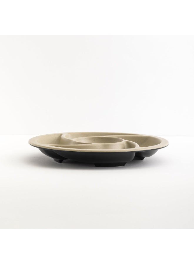 ماستر جولد طبق ميلامين دائري مقسم ٢٤ سم | طبق متعدد الاستخدامات، مثالي لتقديم المقبلات والمكسرات والصلصات والوجبات الخفيفة في المطاعم والفنادق والمنازل - Image 2