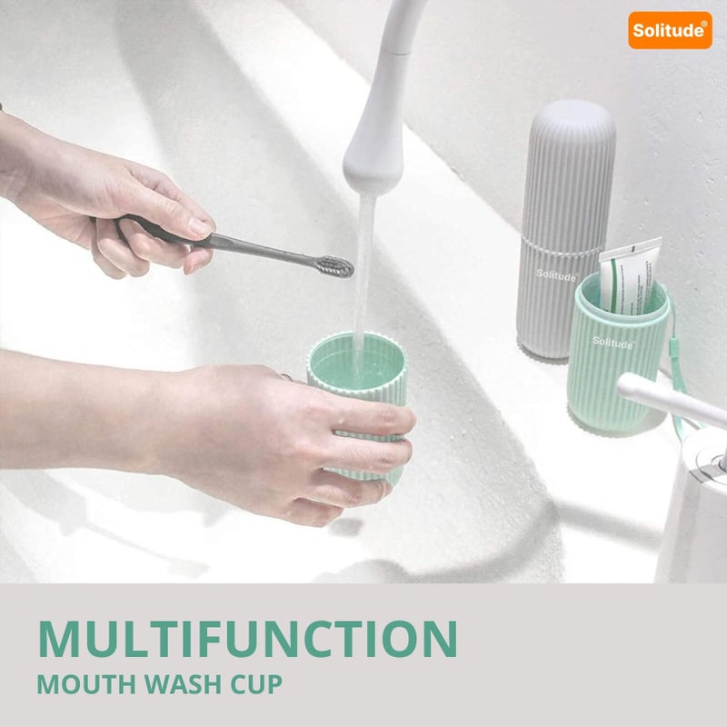 Solitude Capsule Shape Travel Toothbrush Toothpaste Tube Storage Container Case Holder Portable Toothbrush Storage Plastic Toothbrush Cover for Bathroom Hiking Camping Pen Pencil Stationery Box - Image 2