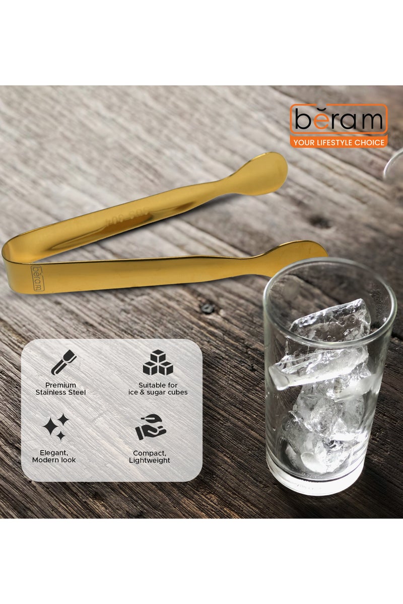 Beram Sugar Tong – Stainless Steel Mini Tongs for Sugar Cubes, Ice, Snacks & Tea Parties – Durable, Rust-Resistant (2, Gold, Oval Design) - Image 4