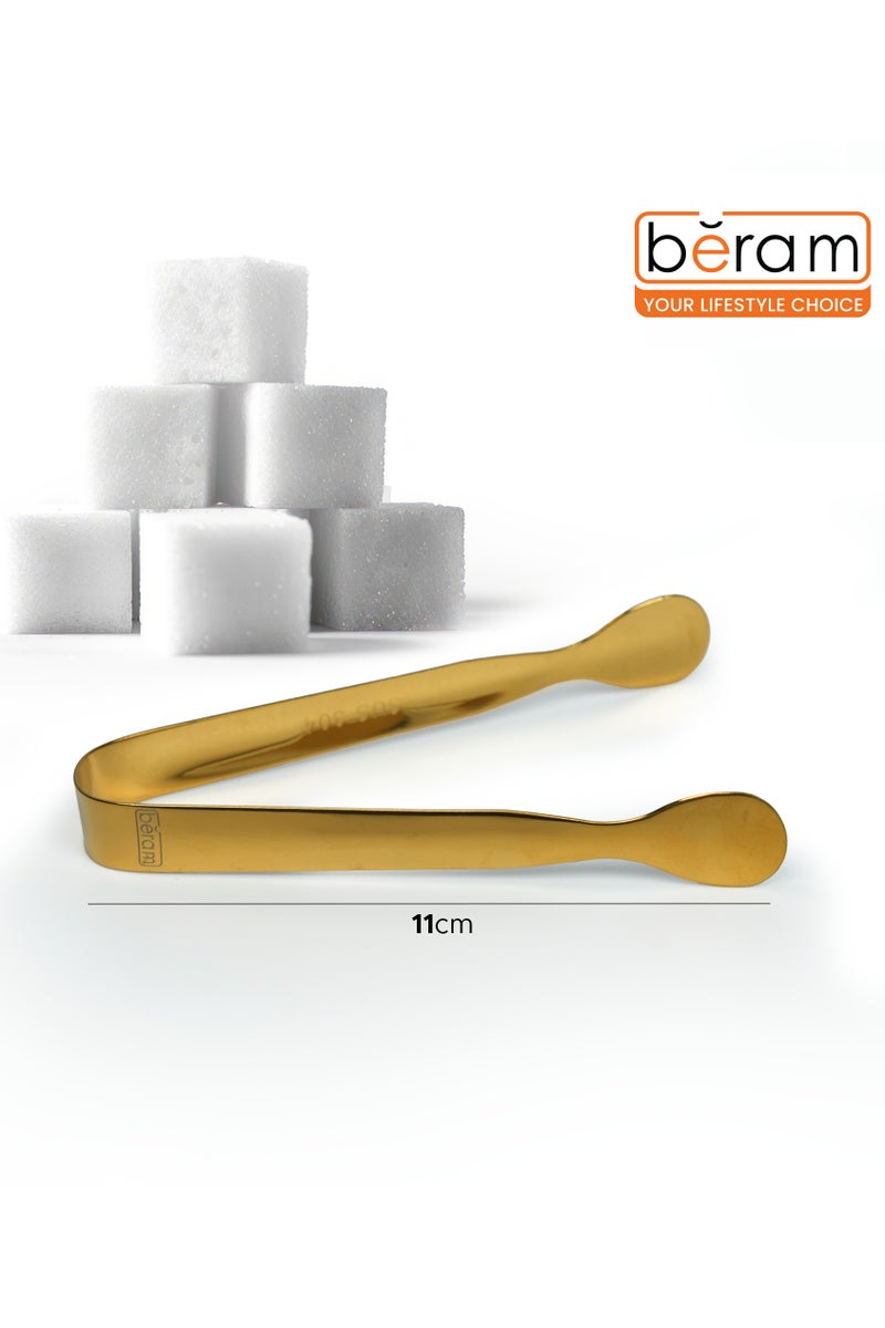 Beram Sugar Tong – Stainless Steel Mini Tongs for Sugar Cubes, Ice, Snacks & Tea Parties – Durable, Rust-Resistant (2, Gold, Oval Design) - Image 5
