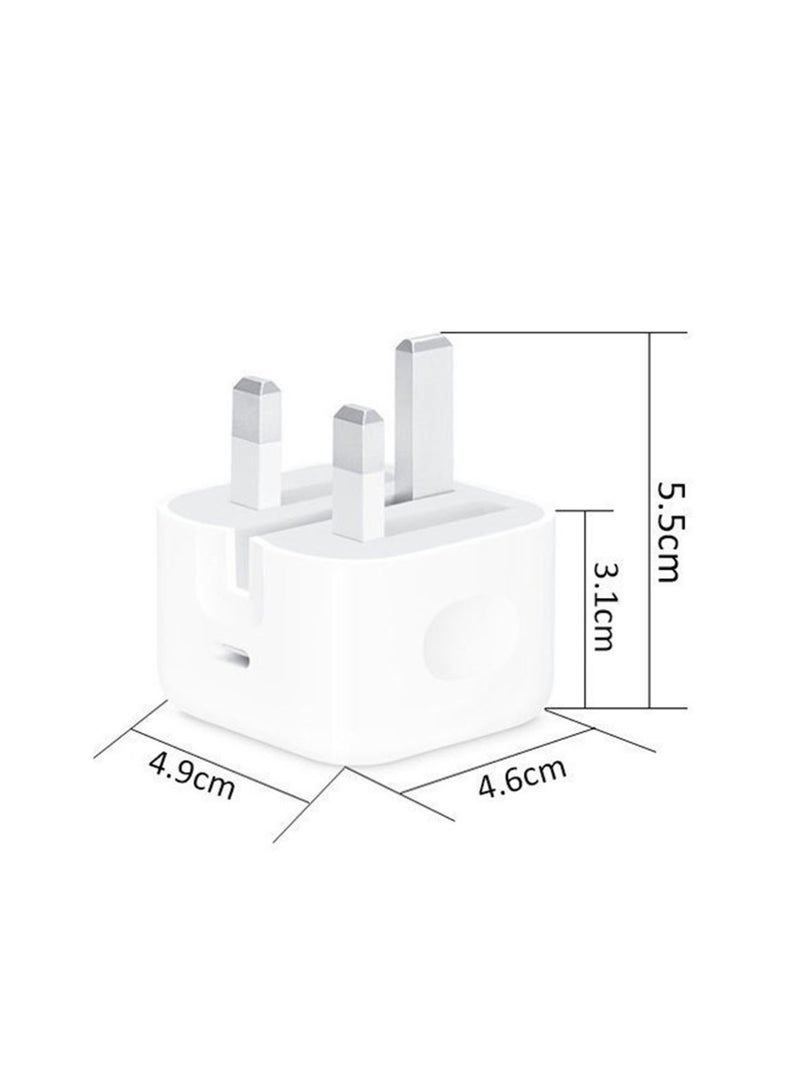 CoomBe USB-C 20W Fast Power Adapter, iPhone Charger, Charging Adapter, for Apple White - Image 4