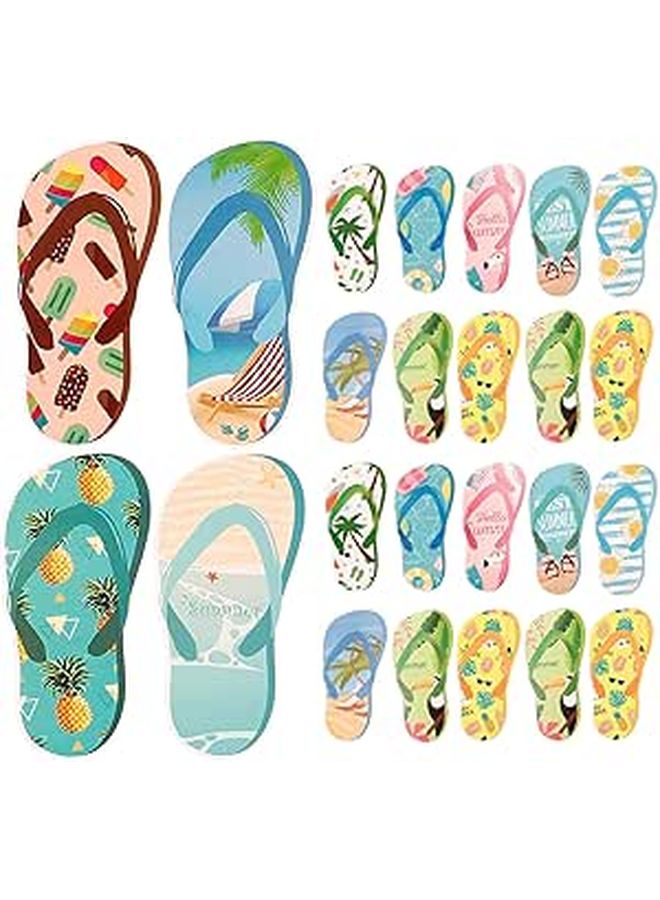 Hawaiian Summer Beach Slipper Stickers 60 Pieces For Scrapbook And Party Decorations - Image 1