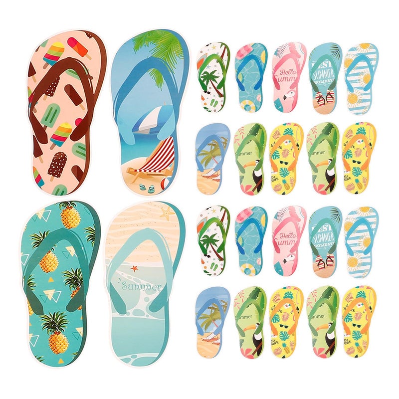 Hawaiian Summer Beach Slipper Stickers 60 Pieces For Scrapbook And Party Decorations - Image 2