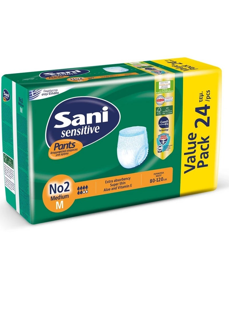 Sani Sensitive Sani Sensitive Value Pants Medium 24 Pack 