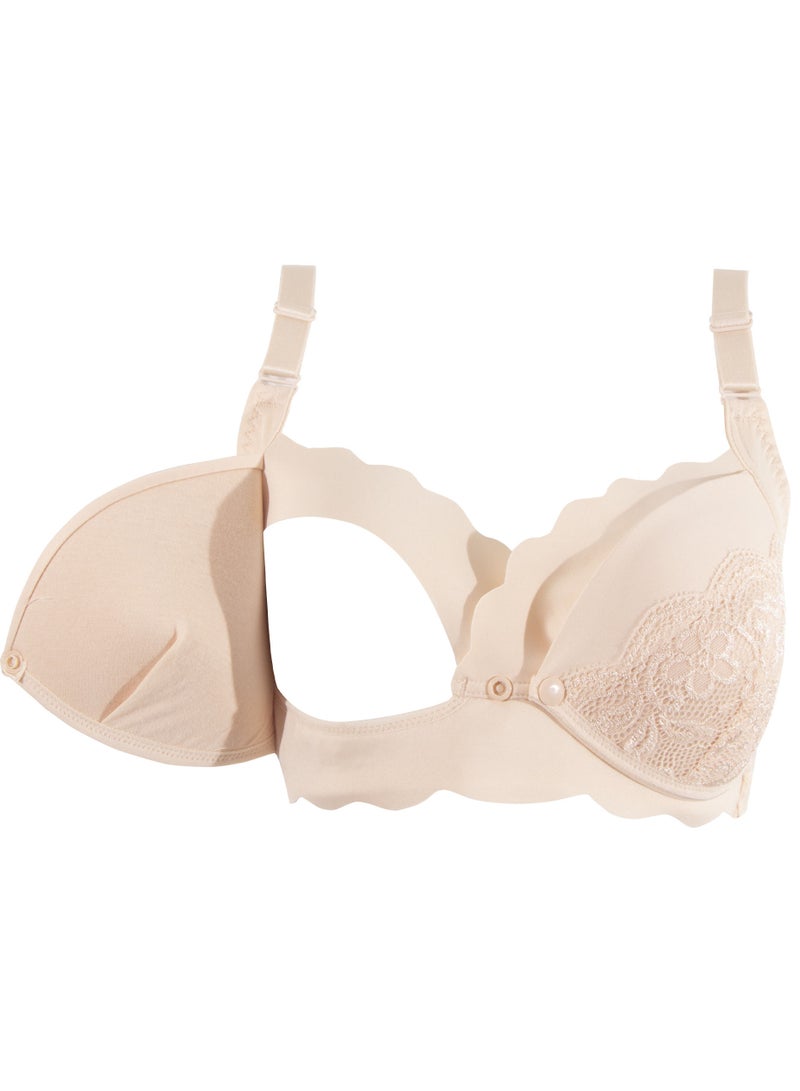 أوكوس حمالة صدر أنيقة للحمل والرضاعة بدون خياطة - بيج - مقاس متوسط - Image 4