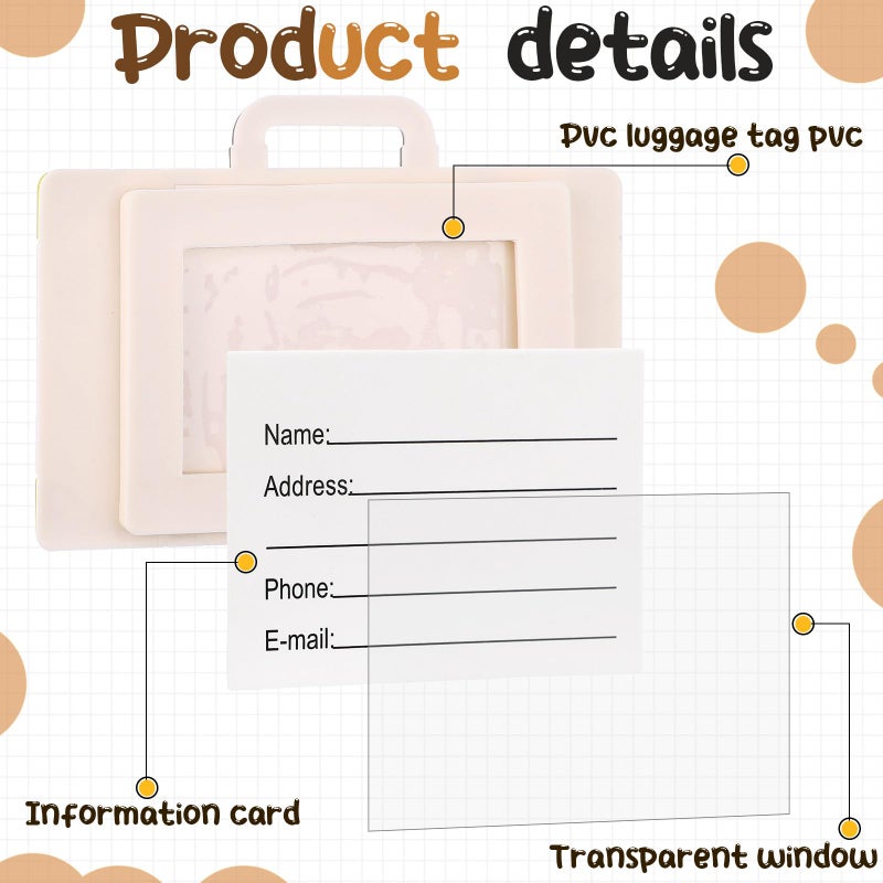 Cosblank 10 Pcs Vintage Travel Suitcase Luggage Tags with Replaceable ID Card for Bag Travel Themed Party Funny Wedding Guests Gifts Let The Journey Begin Tags Bridal Shower Decoration - Image 4