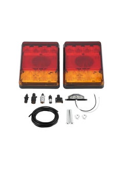 LED Trailer Tail Light Kit, 8LED Universal Tail Lamp Dual Colors IP65 Waterproof Taillight for 12V Trucks Trailer Lorry ATV