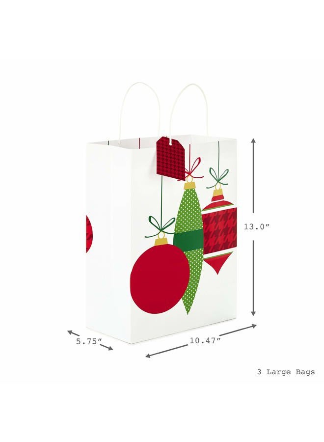 Hallmark Christmas Assorted Gift Bag Bundle with Mix-n-Match Gift Tags, Traditional (Pack of 7 Gift Bags: 3 Large 13", 4 Medium Gift Bags 9"; 7 Gift Tags) - Image 3