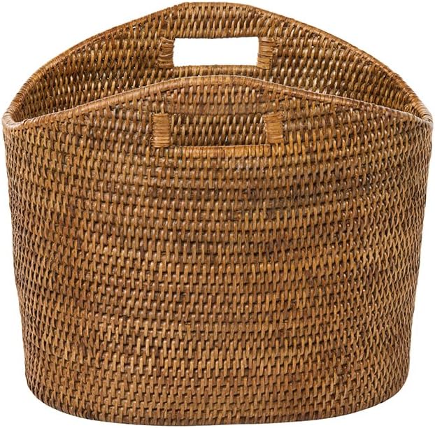 KOUBOO 1060135 La Jolla Oval Rattan Magazine Rack Honey Brown - Image 2