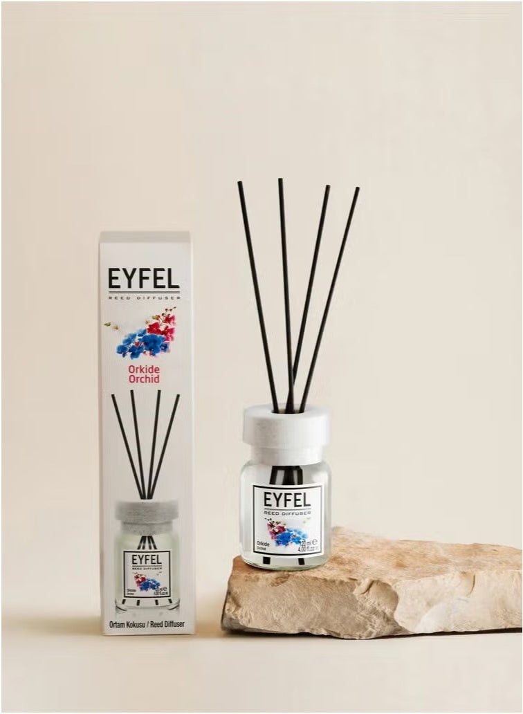 EYFEL Orchid Reed Diffuser Set – 120ML Premium Long-Lasting Home Fragrance with Elegant Diffuser Sticks for Bathrooms, Living Spaces, Offices, Shops & Showrooms  - Image 1