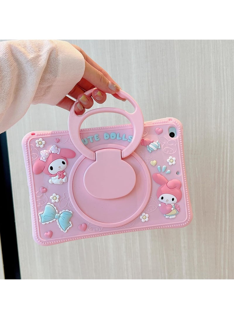 VKL Case for Xiaomi Redmi Pad SE 11 inch 2023 Tablet, Portable Handle Stand, Kids Friendly Soft Silicone Cover with Shoulder Strap for Xiaomi Redmi Pad SE 11 inches 2023 (pink-rabbit) - Image 2