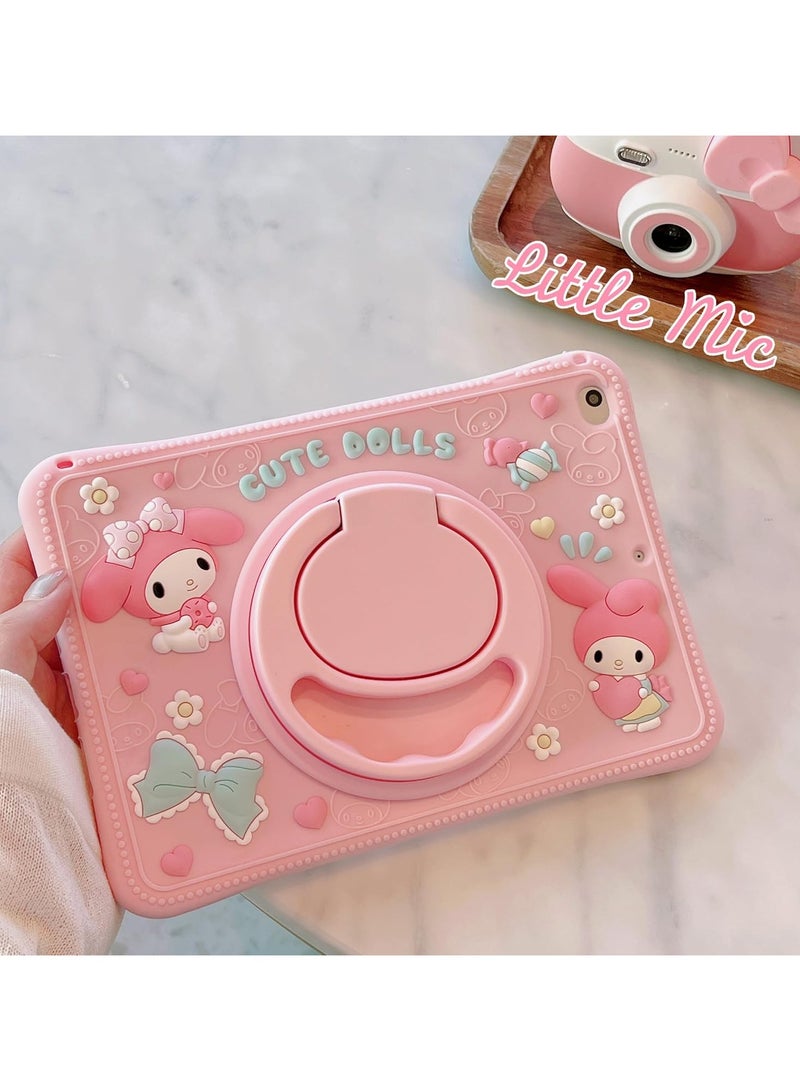 VKL Case for Xiaomi Redmi Pad SE 11 inch 2023 Tablet, Portable Handle Stand, Kids Friendly Soft Silicone Cover with Shoulder Strap for Xiaomi Redmi Pad SE 11 inches 2023 (pink-rabbit) - Image 3