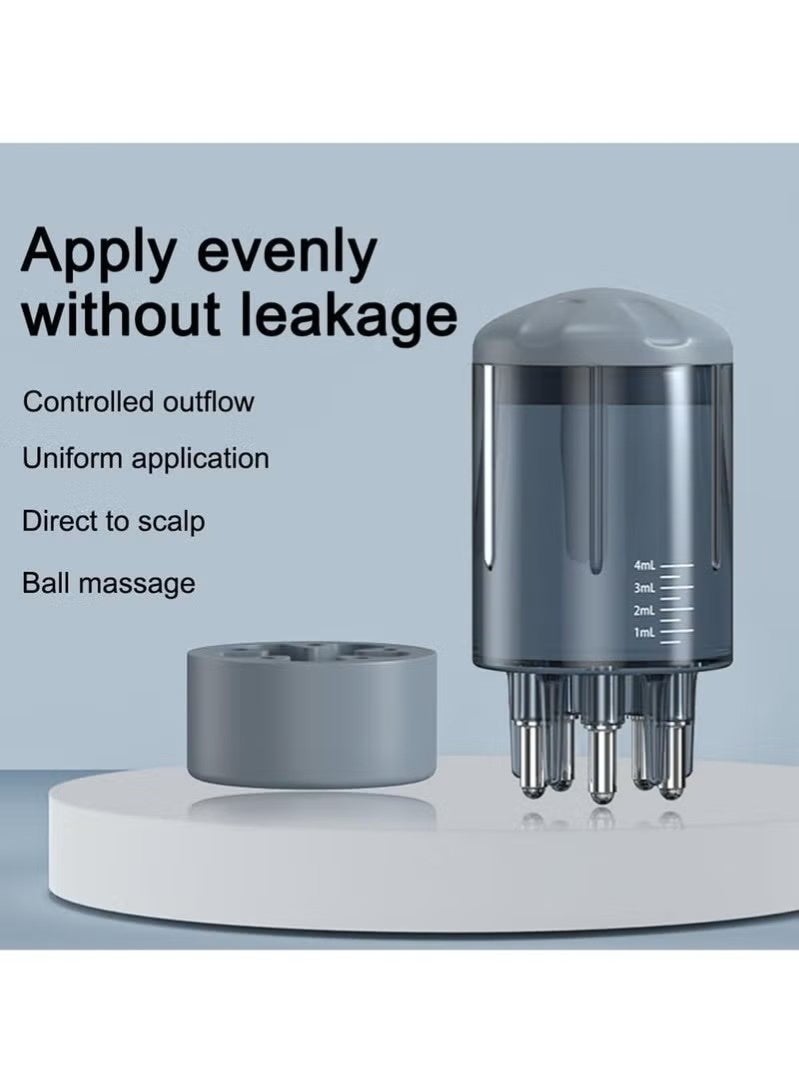 مشطان لتطبيق زيت فروة الرأس، زجاجة محمولة لتوزيع زيت الشعر، مشط جذور الشعر السائل للاستخدام المنزلي والسفر، فرشاة تدليك فروة الرأس لنمو الشعر والعناية به - Image 4