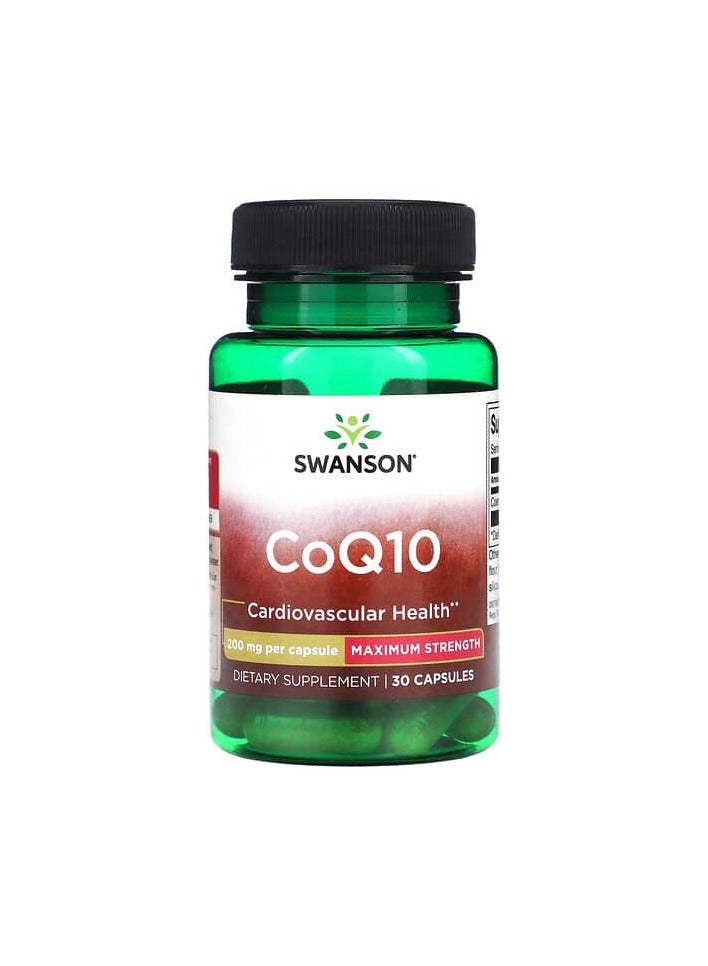 CoQ10, Maximum Strength, 200 mg, 30 Capsules