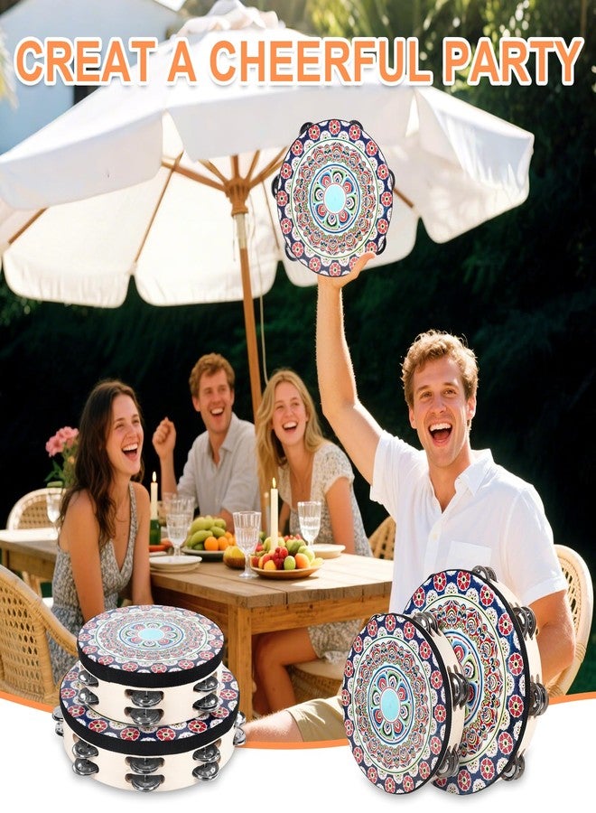 Musfunny Tambourines Musical Instrument Handheld Drum: Tambourines for Adults Church 8 Inch Double Row Metal Jingles - Percussion Wooden Tambourine for Dance Wedding Party (8 inch) - Image 5