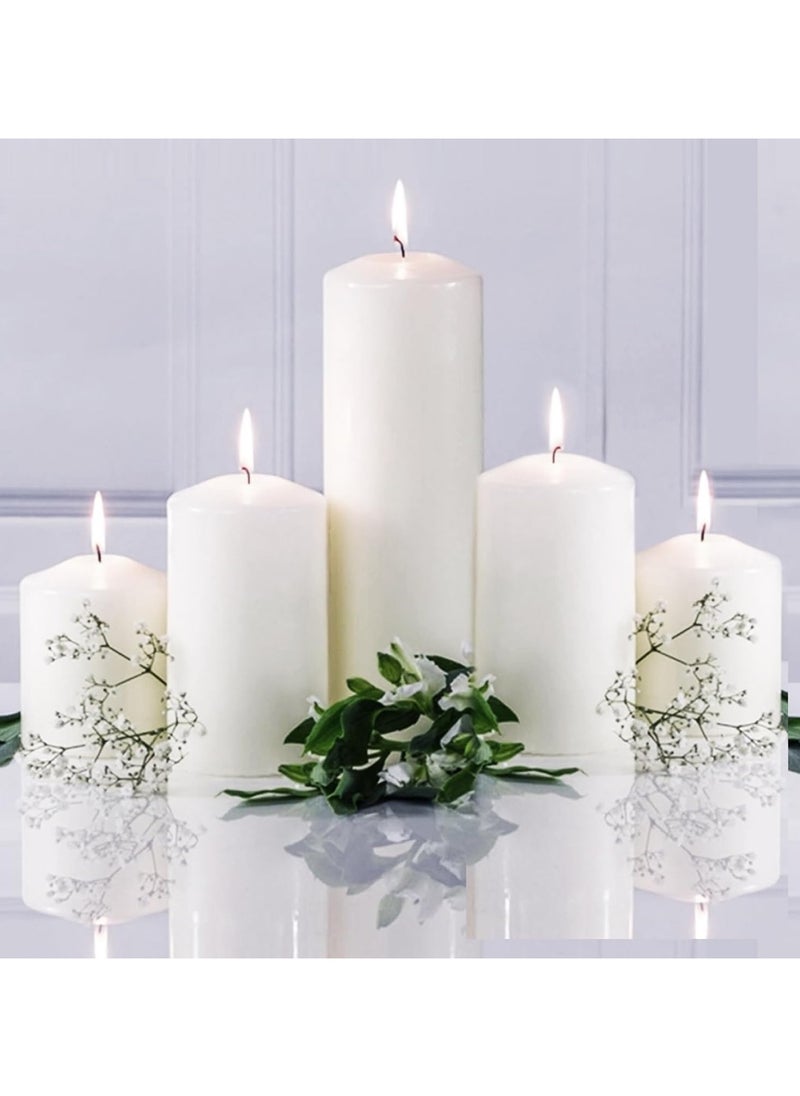 Lukadah - Premium Quality 5 Piece Unscented Block Candles Pillar Candles- Decorative Candles,Aniversery Candles-Party Candles(Unscented Block Candles-Pack of 5) - Image 1