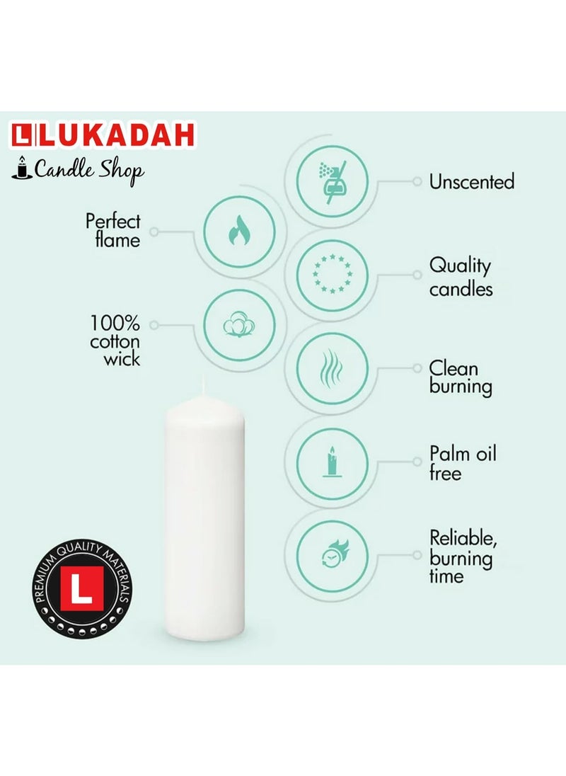 Lukadah - Premium Quality 5 Piece Unscented Block Candles Pillar Candles- Decorative Candles,Aniversery Candles-Party Candles(Unscented Block Candles-Pack of 5) - Image 1
