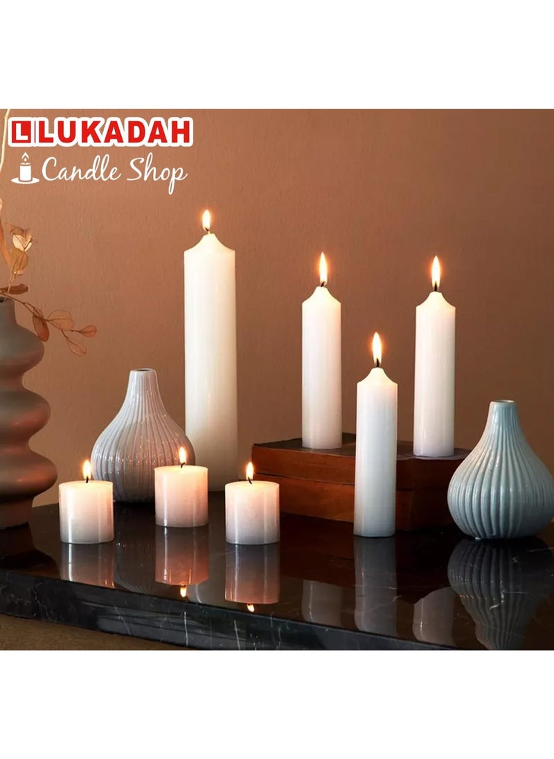 Lukadah - Premium Quality 5 Piece Unscented Block Candles Pillar Candles- Decorative Candles,Aniversery Candles-Party Candles(Unscented Block Candles-Pack of 5) - Image 1