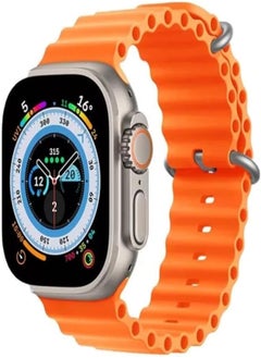 Smart Watch Ultra 2, Wireless Charging, Infinite (1.99) Full Display Screen, Silicone Band (Orange)