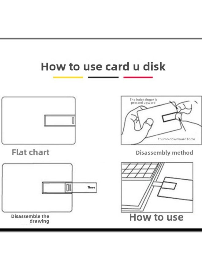 Card U Disk Printing Advertising LOGO Business Gift Personalized Wedding Enterprise Promotional Pattern Color LGGO-Capacity:64GB  - Image 2