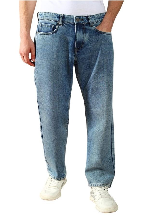 Dennis Lingo Men's Light Blue Relaxed Fit Jeans - Casual Comfort  - Image 3