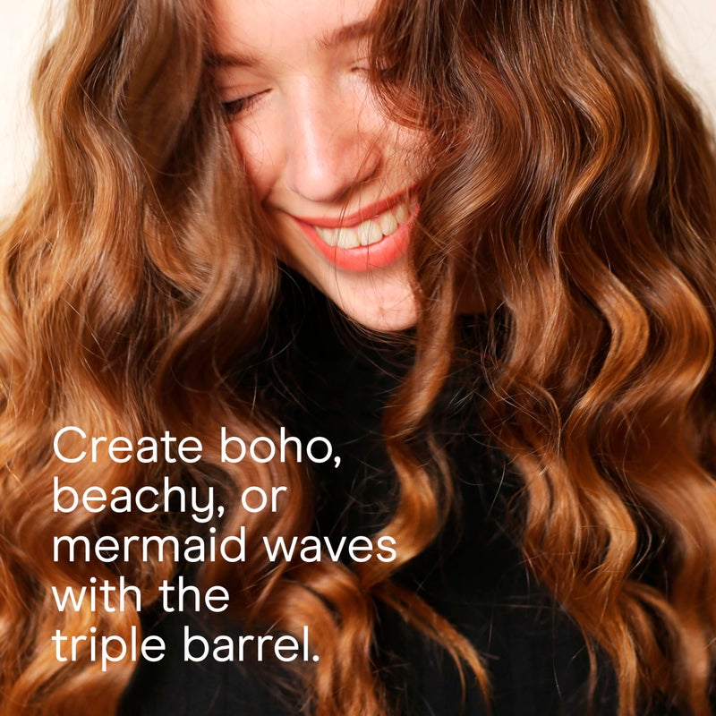 CONAIR Infiniti PRO CONAIR Triple Barrel Waver Curling Iron, 3-Barrel Hair Waver to Create Long-Lasting Beachy Waves, for use on Medium to Long Hair, Dual Voltage, Gray - Image 5