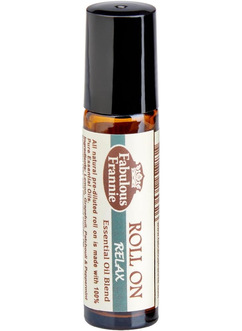 Fabulous frannie Fabulous Frannie Relax Essential Oil Blend Roll On 10ml Made with Coconut Carrier Oil Oil, Lemon, Grapefruit, Patchouli and Peppermint Essential Oils 10ml 