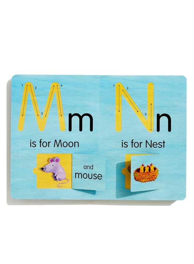 Meetion Smart Kids Trace-And-Flip: A is for Apple Board Book - Learn Alphabet and First Words with Interactive Touch-and-Lift Flaps - Image 4