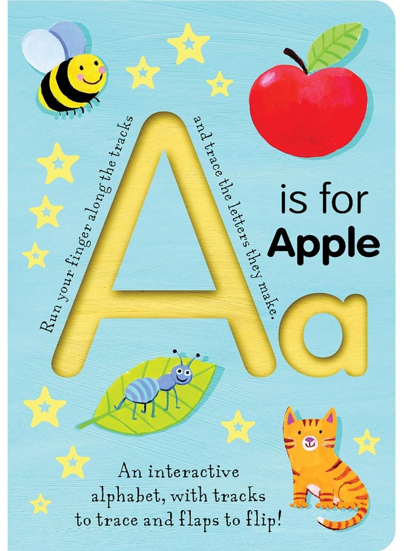 Meetion Smart Kids Trace-And-Flip: A is for Apple Board Book - Learn Alphabet and First Words with Interactive Touch-and-Lift Flaps - Image 1