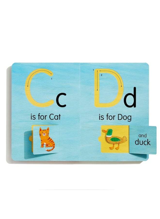 Meetion Smart Kids Trace-And-Flip: A is for Apple Board Book - Learn Alphabet and First Words with Interactive Touch-and-Lift Flaps - Image 2