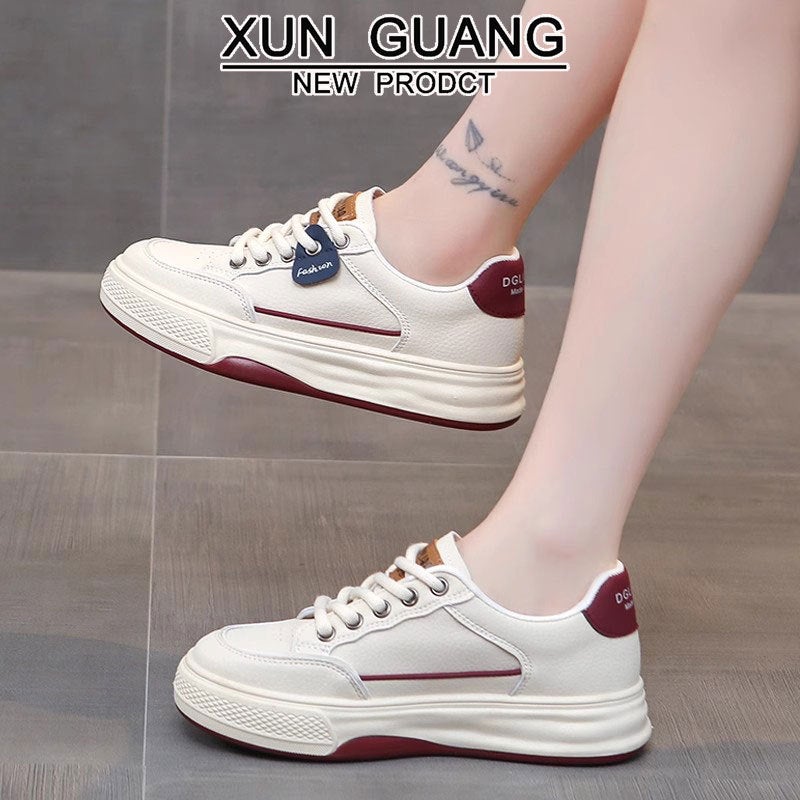 Genuine Leather Thick-Soled White Shoes Women'S Shoes 2025 Spring New Explosions All-Match Sneakers Students Sports Casual Shoes Children - Image 5