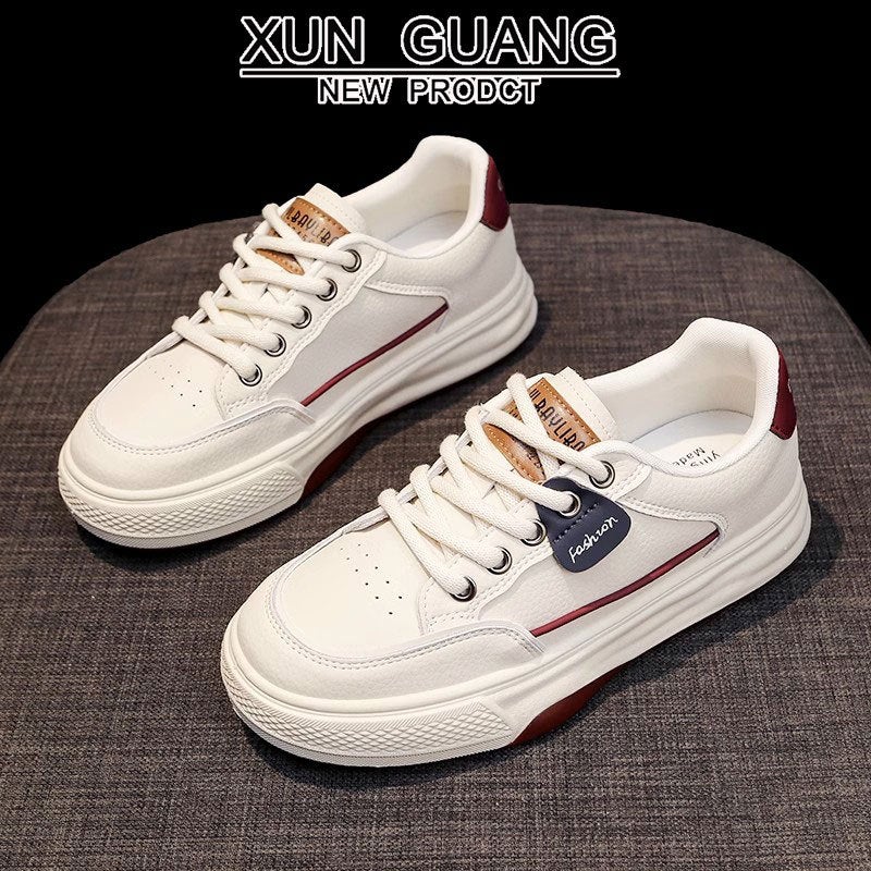 Genuine Leather Thick-Soled White Shoes Women'S Shoes 2025 Spring New Explosions All-Match Sneakers Students Sports Casual Shoes Children - Image 3
