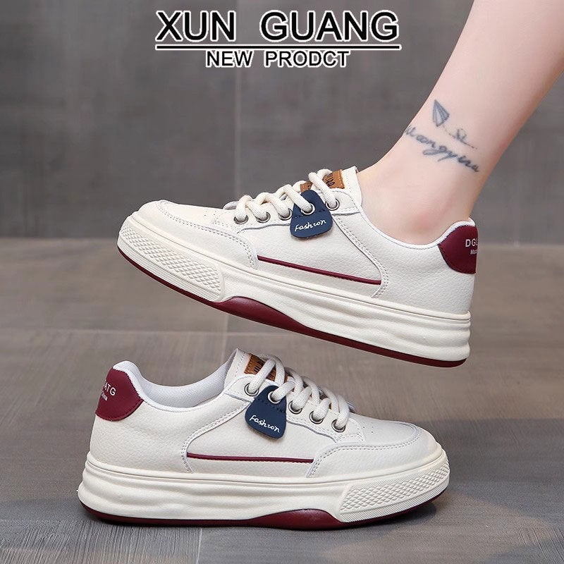 Genuine Leather Thick-Soled White Shoes Women'S Shoes 2025 Spring New Explosions All-Match Sneakers Students Sports Casual Shoes Children - Image 4