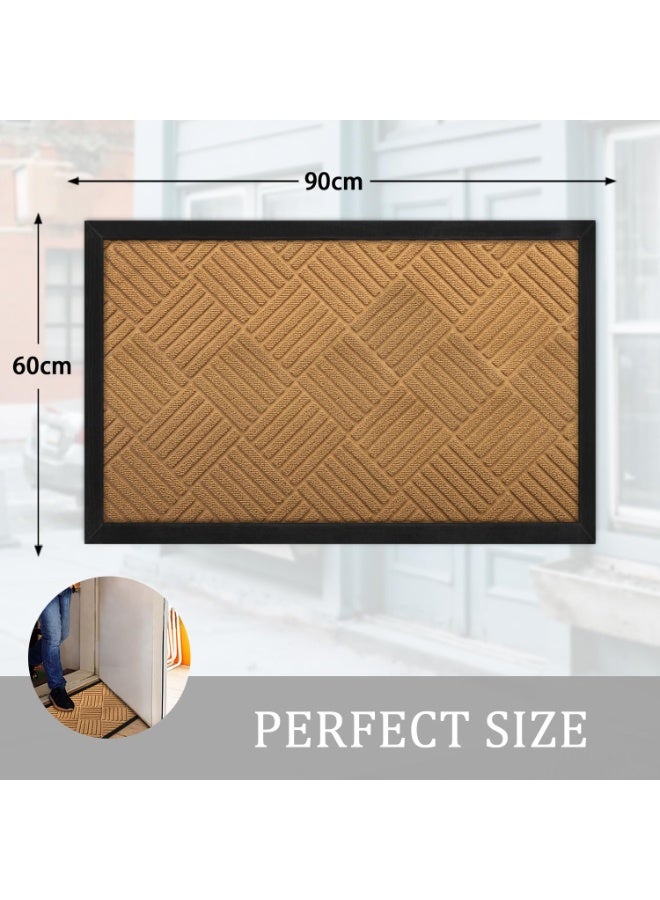 sokany Front Door Mats Outdoor Non Slip Indoor Door Mat Large 90x60cm Quick Trap Dirt Easy to Clean Welcome Doormat for Entrance,High Traffic Areas, - Image 2