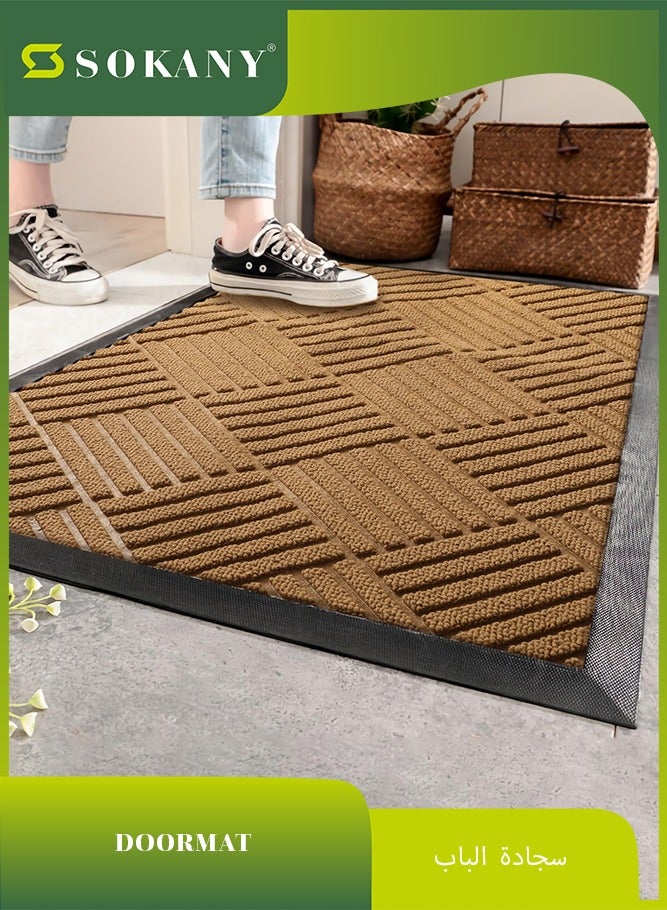 sokany Front Door Mats Outdoor Non Slip Indoor Door Mat Large 90x60cm Quick Trap Dirt Easy to Clean Welcome Doormat for Entrance,High Traffic Areas, - Image 1