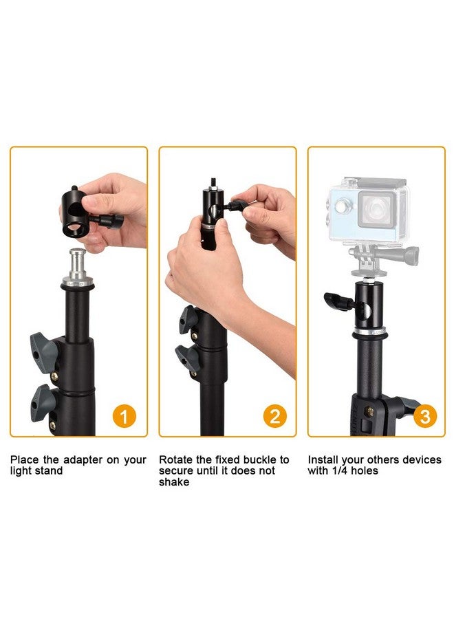 UTEBIT 2Pcs Rapid Adapter Convert With 1 4" Screw Dslr Mount Bracket Multi Functional Mount Bracket Adapter Photo Studio Light Stand Tip Boom Arm Photo Studio Photography Accessory - Image 4