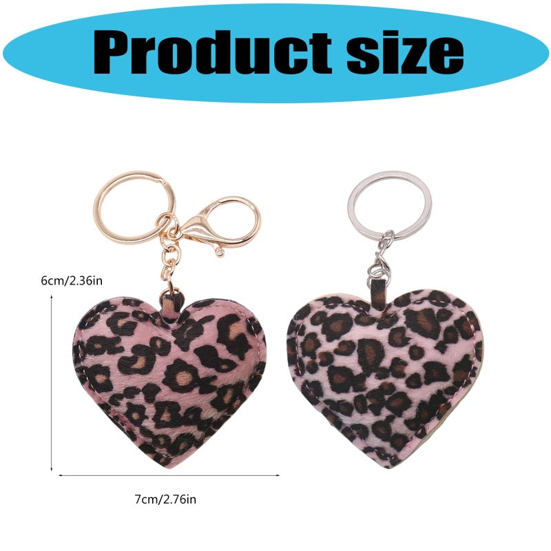 White And Gold Chain Leopard Print Heart Shaped Keychain With Secure Metal Hook For Fashion And Trendy Lifestyle - Image 5