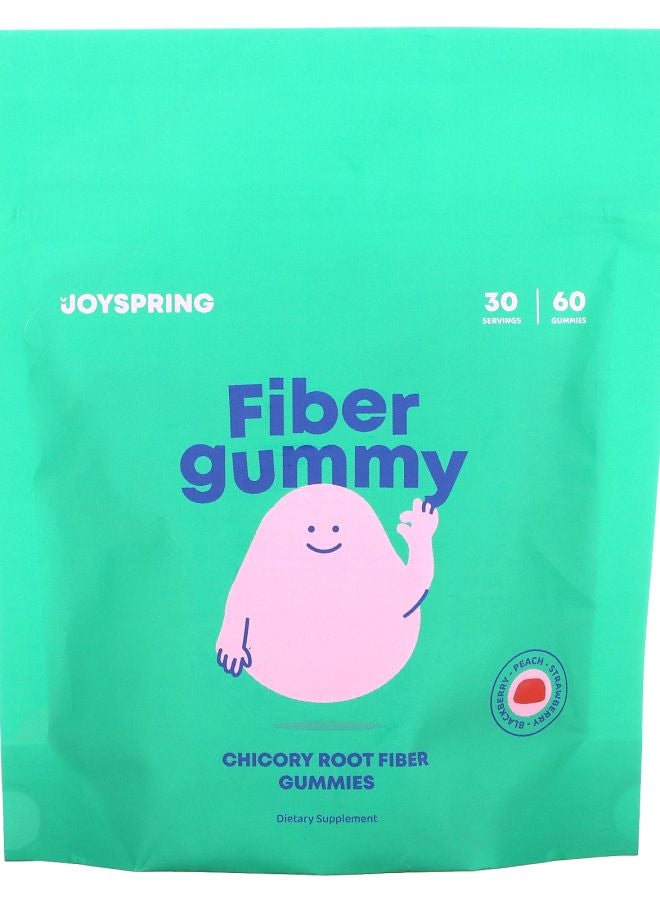 Chicory Root Fiber Gummies Blackberry Peach Strawberry 60 Gummies