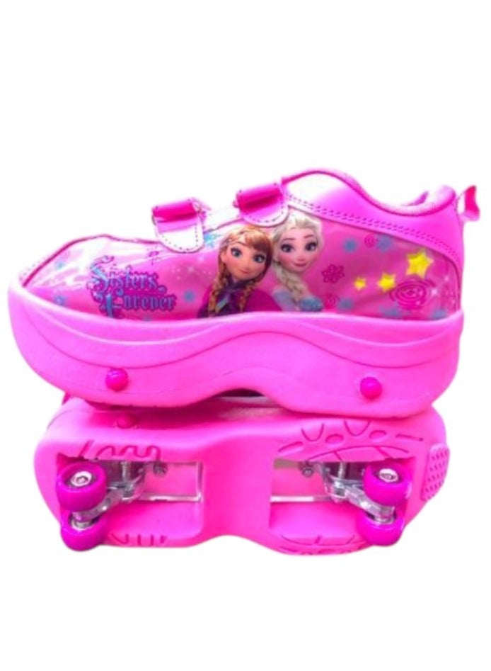 Toy Box Frozen Kids Sneaker Skate Shoes With Wheels And led Lightning Sole Roller Skating Shoes