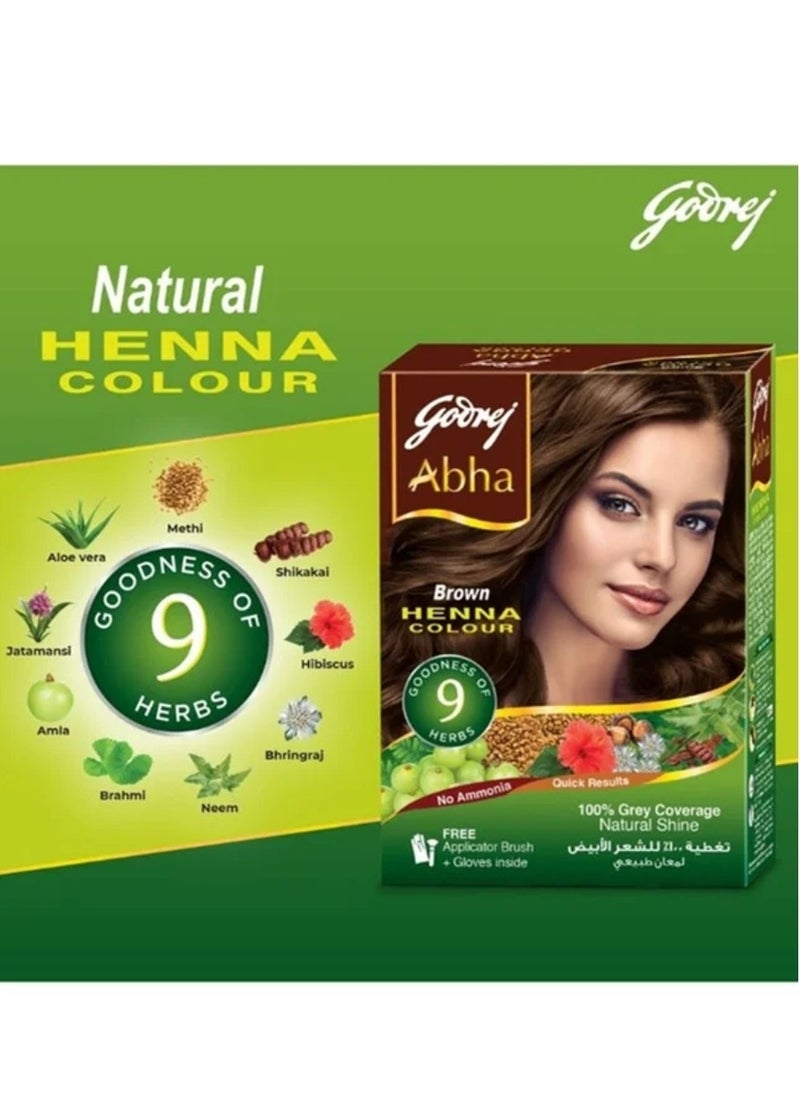 Godrej Abha Henna Hair Color 100% Grey Coverage Brown 60grams  - Image 3